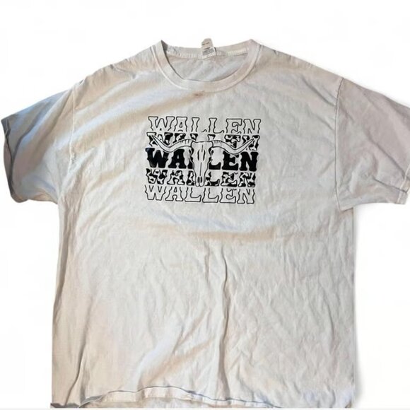 Wallen Hanes White Graphic Tee - Picture 1 of 3